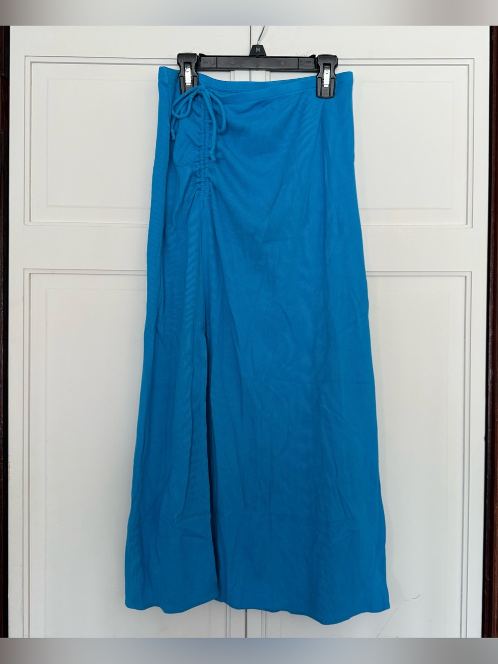 Aerie blue ribbed midi side slit skirt size medium